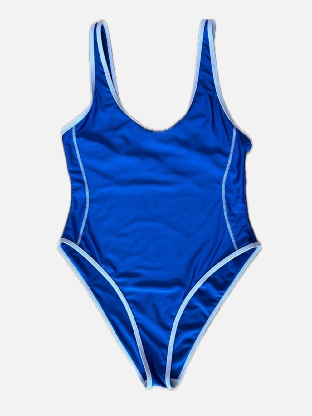 *free with purchase* Blue One-Piece Swimsuit with White Trim
